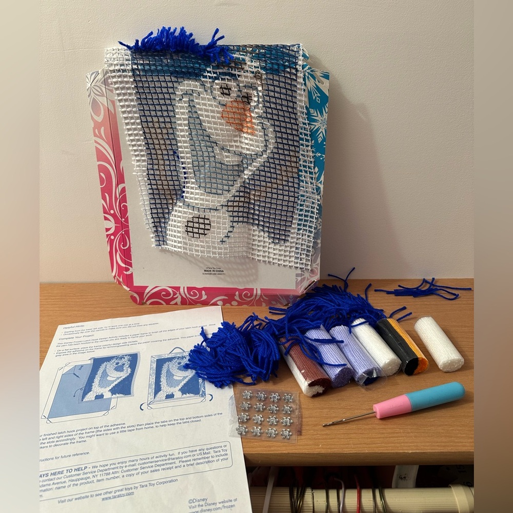 Frozen latch hook craft set